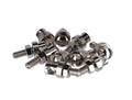 Bulloni asta M 5 x 15 mm, ottone 10pz.sacc. cromato, foro 5,3mm