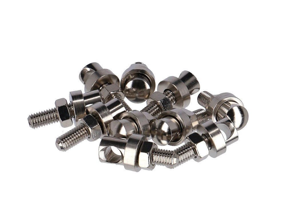 Bulloni asta M 5 x 15 mm, ottone 10pz.sacc. cromato, foro 5,3mm