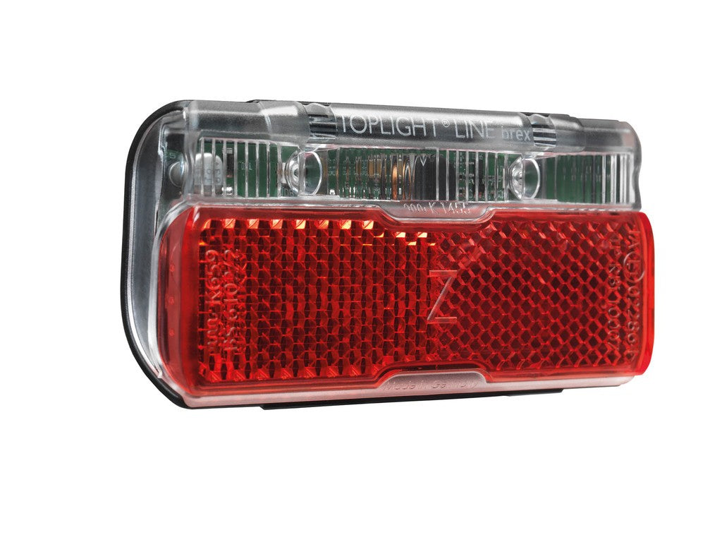 Luce post. LED p. e-bike b&m Line E Brex luce frenata, fiss. portapacchi 50mm