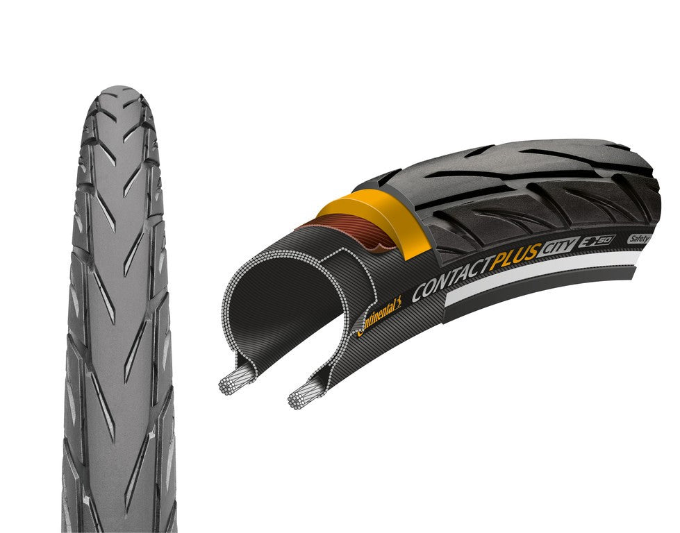 Neumático rígido Conti Contact Plus City 28x1.60" 42-622 negro/negro refl.