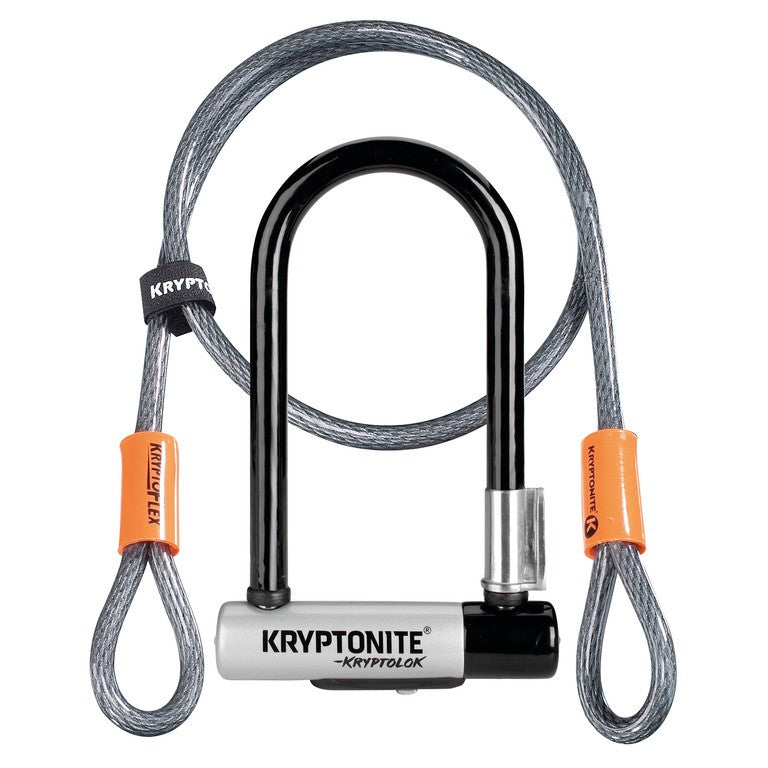 Lucc. arco Kryptonite KryptoLok Mini-7 8,2x17,8cm,nr/arg,2 chi.,c. cavo 4'
