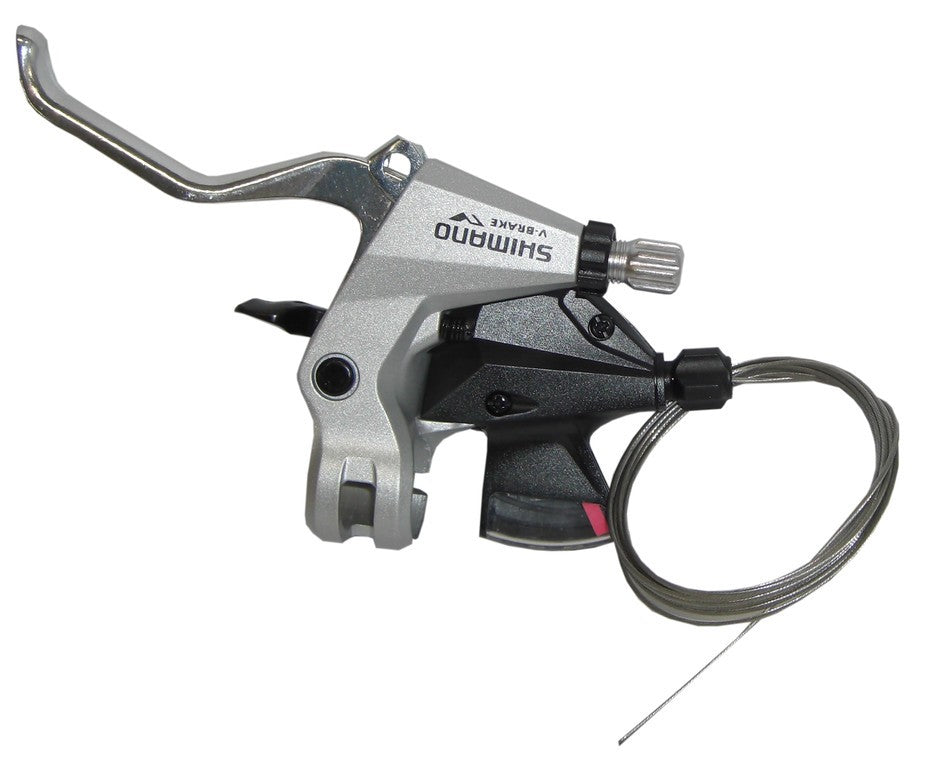 C+F Shimano Altus ST-M310 2-Finger-3-Gang-Bremshebel, links, V-Brake, 1800 mm, silber