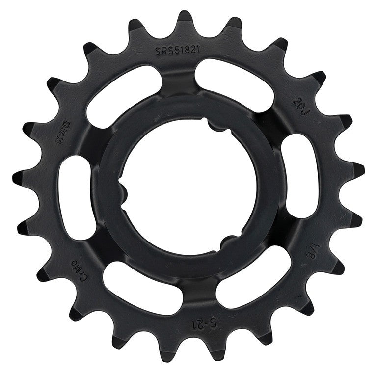 Pignone e-bike KMC per Shimano 1/2" x 1/8", 21 denti, nero