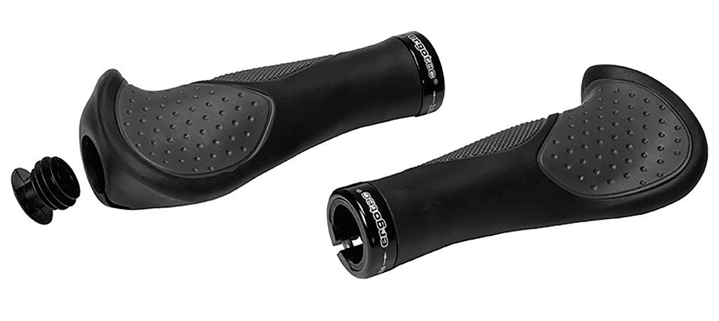 Ergotec Frisco 2 Silikongriffe 140 mm, Ø 22 mm, Schwarz/Grau, Silikon