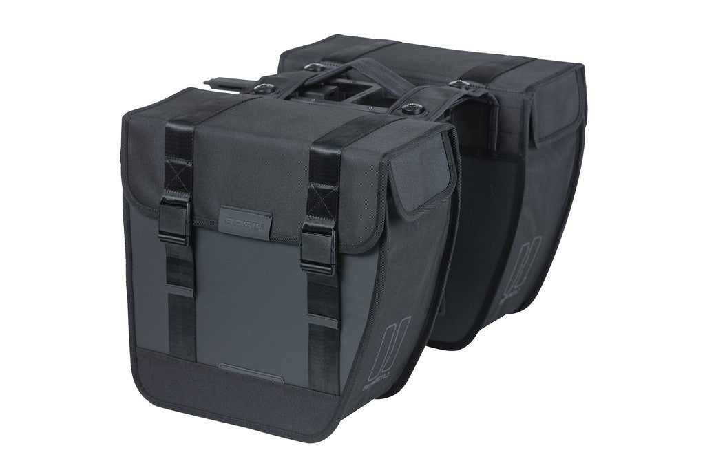 Basil Tour Doppeltasche, Schwarz, 34 x 14 x 33 cm, 28 l