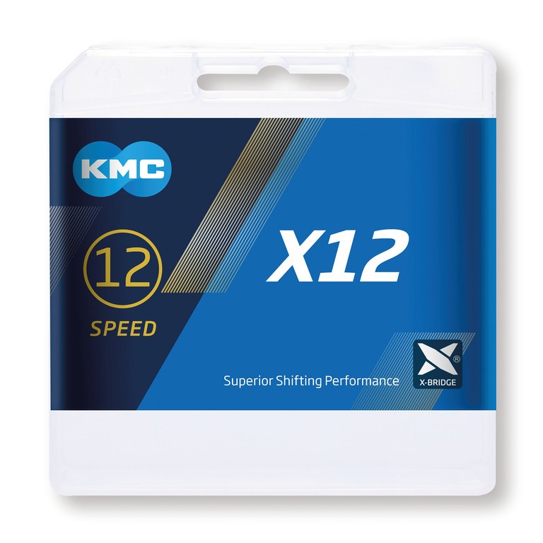 Catena KMC X12 Ti-N 1/2"x11/128", 126 maglie, 12v., oro