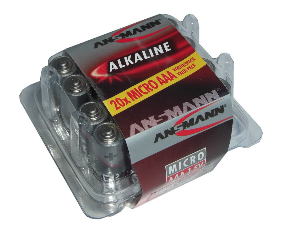 Batteria Ansmann alcalina Micro LR 03 1,5 V, 20 pezzi in box