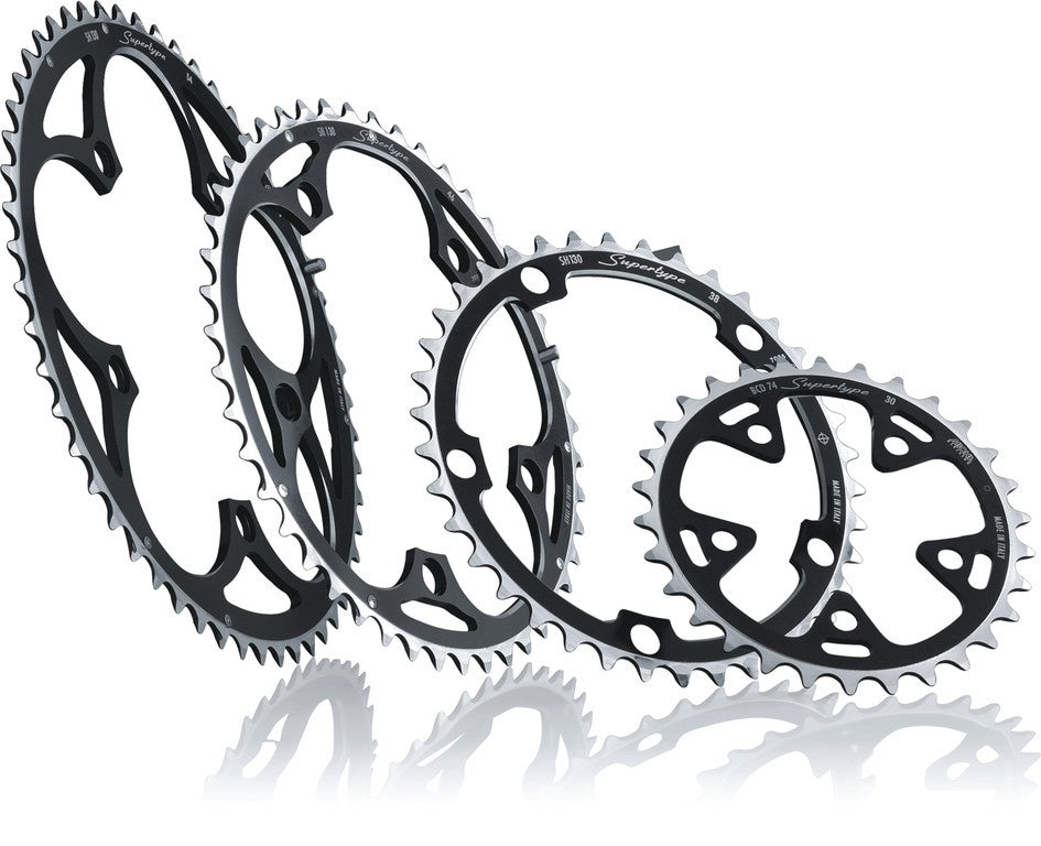 Plato Miche Supertype BCD 135CA, 47 dientes, negro, 9/10 velocidades, Campagnolo