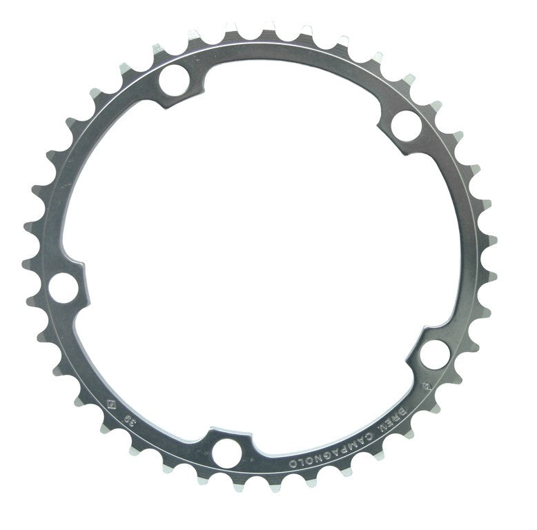 Plato Campagnolo Record 110mm, 34d, todo, plata, 5 brazos, int., 2x10velocidades.