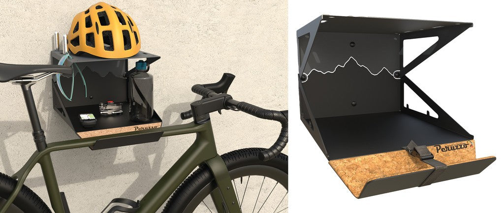 Caja para kit de bicicletas Peruzzo, gancho de pared negro, soporte de pared para bicicletas