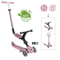 Monopattino Globber GoUp ActiveLightsEco berry,120/80mm,con rotelle luminose