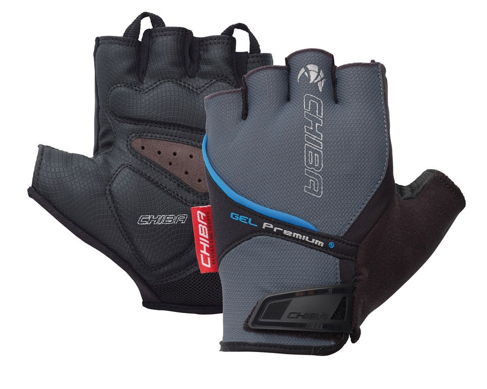 Chiba Gel Premium Kurzhandschuhe, Grau/Blau, Größe L/9