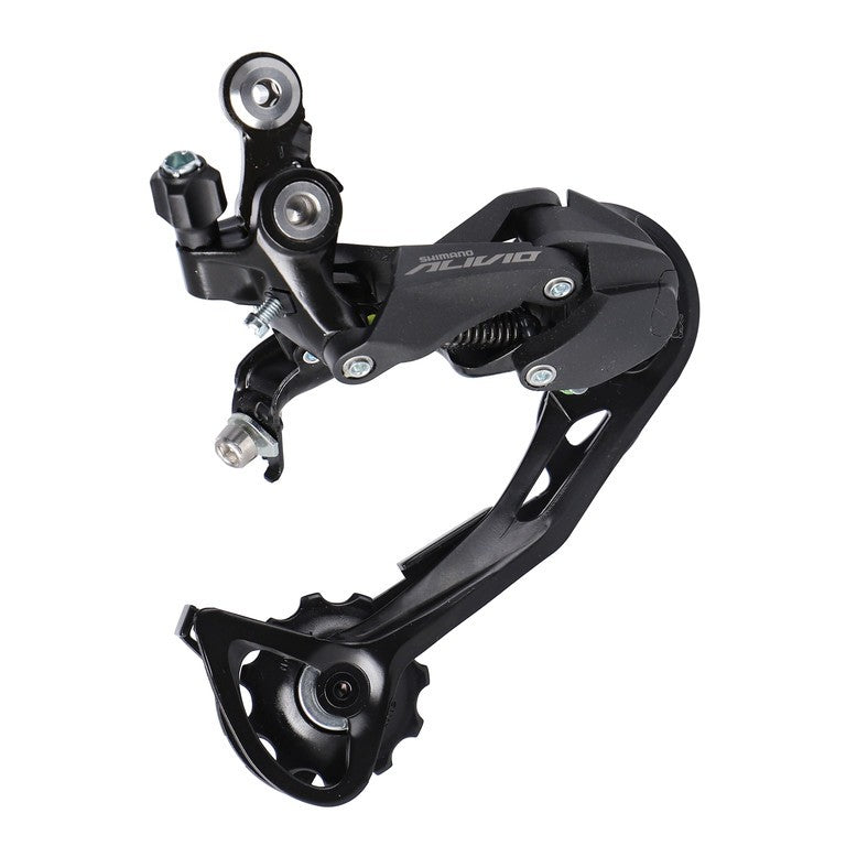 Deragl. post. Shimano Alivio RD-M3100GS 9 vel. Shadow, argento/nero,
