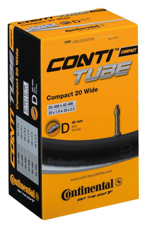 CONTINENTAL Camera d'aria Compact 20 wide 20x1.90-2.50" 50/62-406 VD 40mm