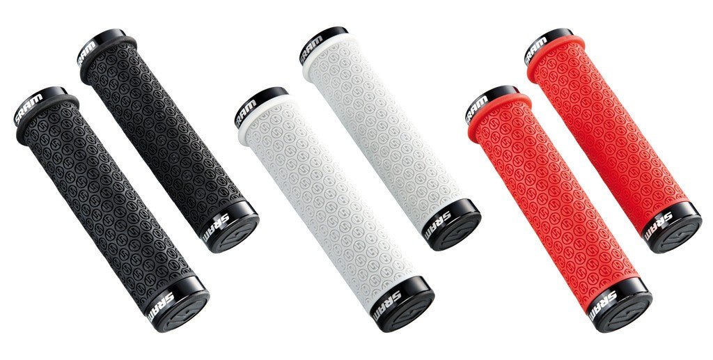 Puños SRAM DH Silikon 139mm, Ø 22mm, dobles, rojos, silicona