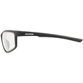 Alpina Defey Sonnenbrille, schwarz, klare Gläser, verspiegelt, Kat. 3