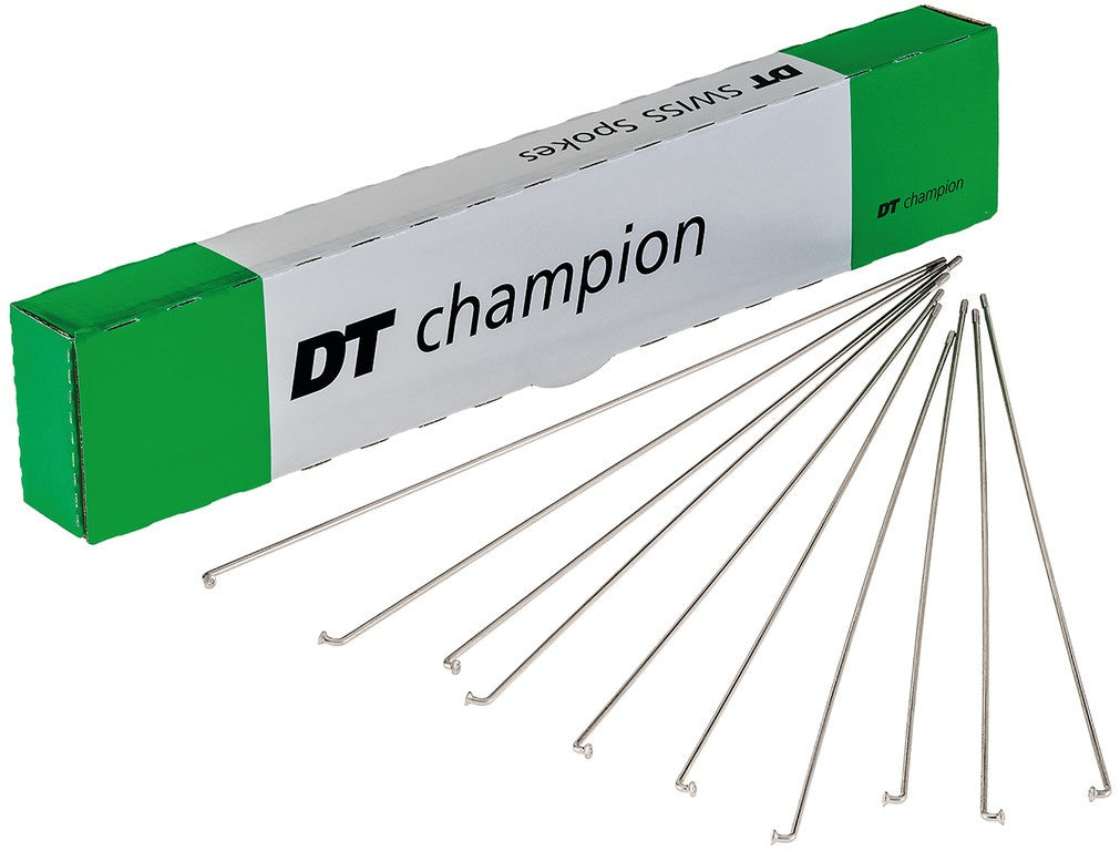 Raggi DT Swiss Champion M 2x292mm cart.100 pz. arg., acc. inox, s.nipple