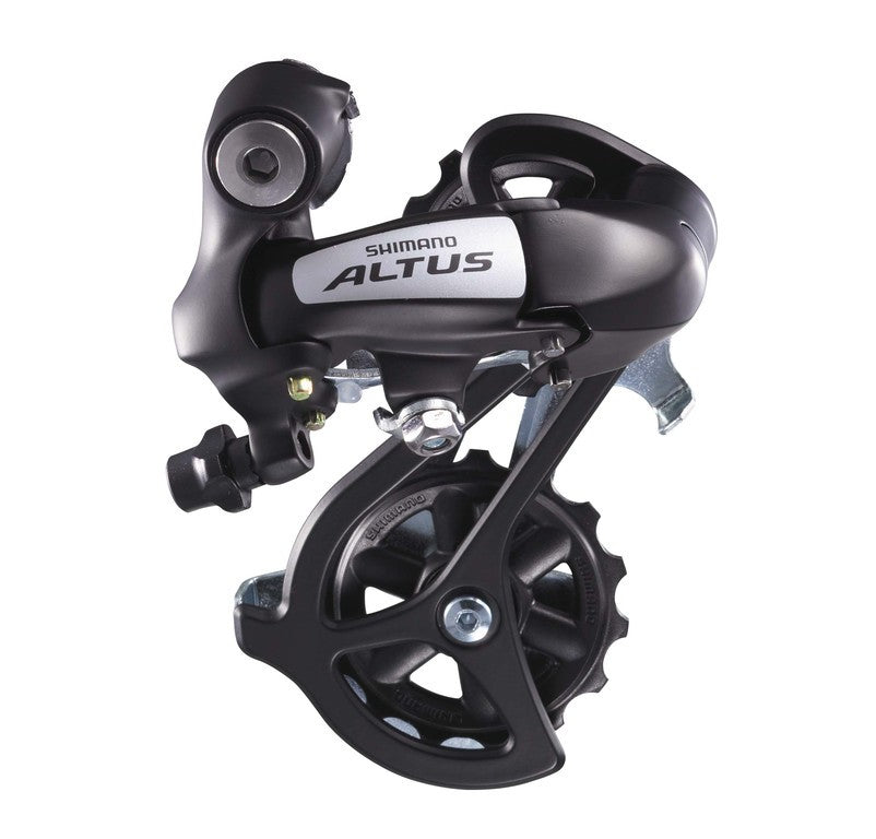 Tija de cambio Shimano Altus RD-M 310, 7/8 velocidades, adaptador de cadena, negra