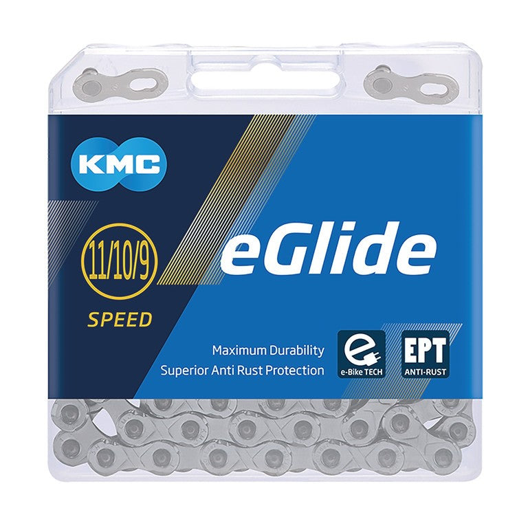 Catena cambio KMC eGlide EPT Cues 1/2"x11/128", 132 maglie, 9-11 v., arg