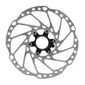 Shimano RT-EM600 203mm Centerlock-Bremsscheibe mit Sicherungsring.