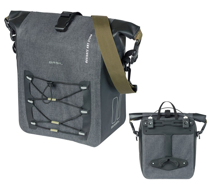Borsa Basil Navigator Storm MIK Side M nero, 34x28x19cm, 12-15l, MIK