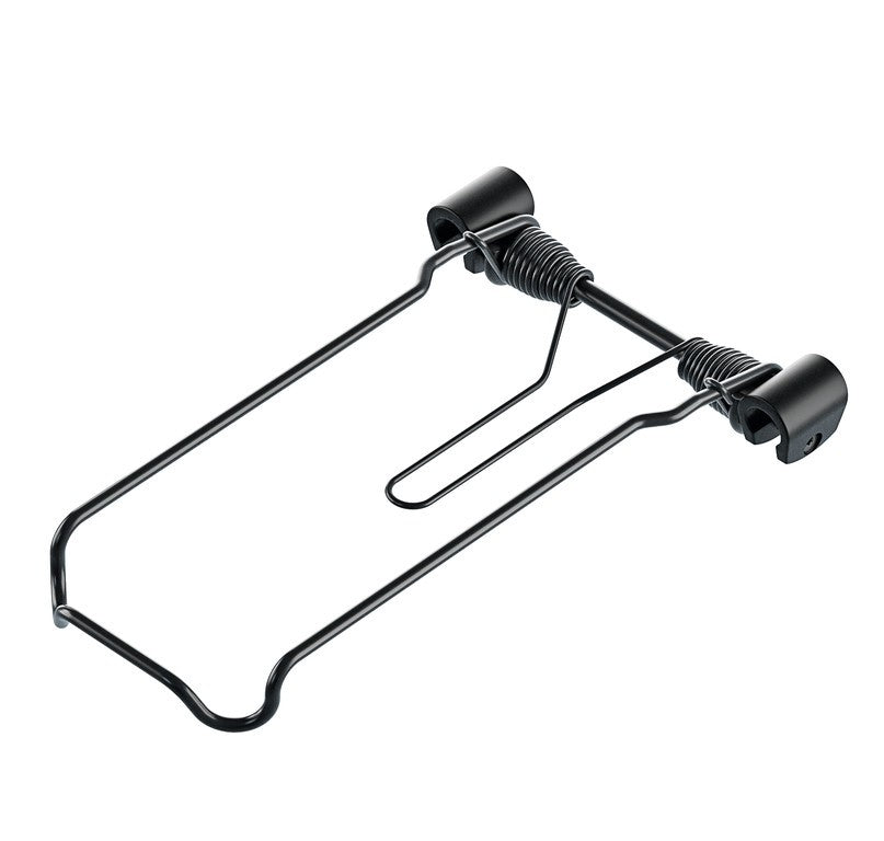 Bandeja abatible con resorte Racktime Clampit 2.0, negra, para todas las bandejas Racktime 2.0
