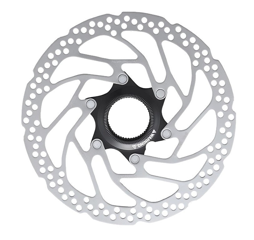 Shimano RT-EM300 203mm Centerlock Bremsscheibe mit Sicherungsring.