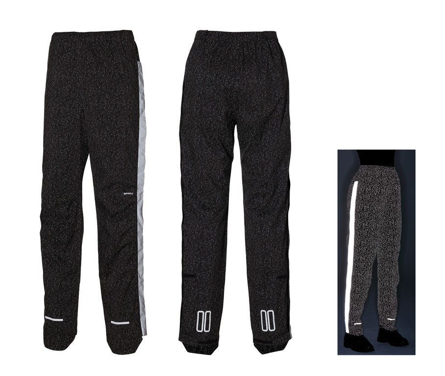 Basil Skane HiVis Regenhose, tiefschwarz, Größe XL, Damen