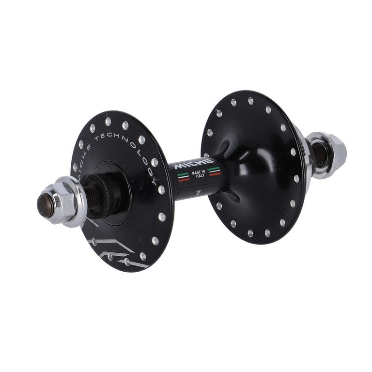 Buje RP Primato Pista 120/10 mm, 32 agujeros, brida alta, negro