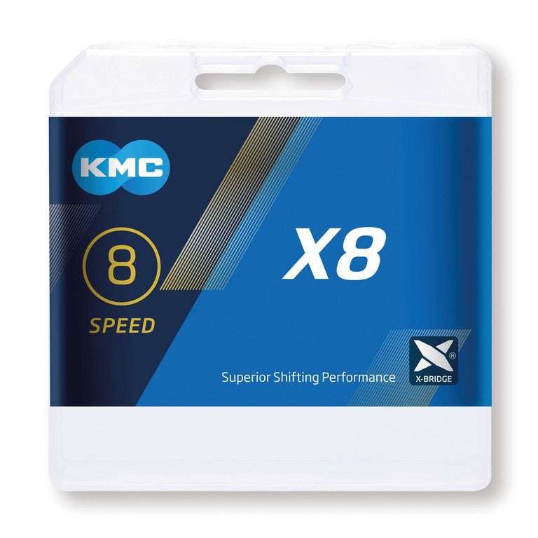 Catena KMC X8 1/2"x3/32", 114 ma., 7,3mm, 8v., arg