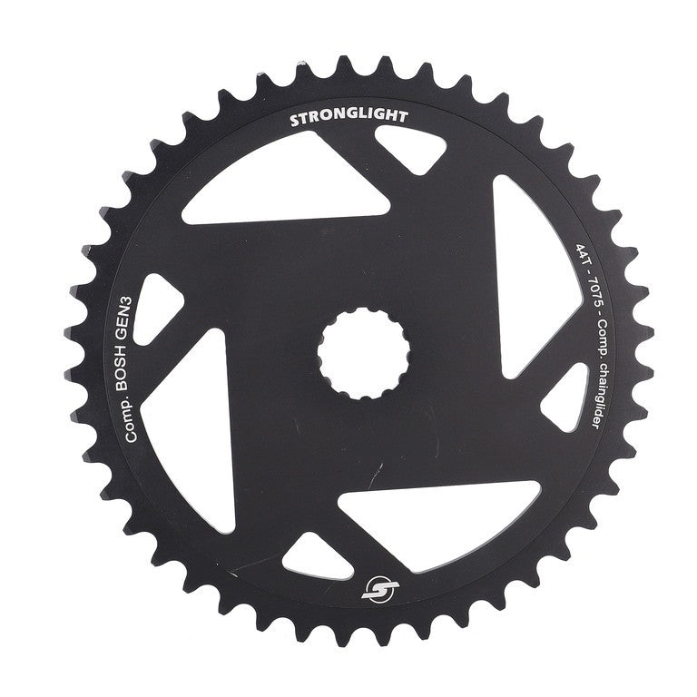 Plato E-Bike Stronglight BoschGen3 de 44 dientes, diseño completo, montaje directo