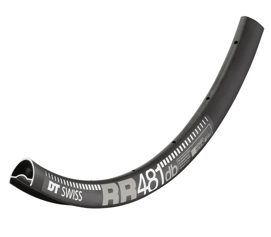 Llanta DT Swiss RR 481 DB de 28", negra, 32 agujeros, 622-22, LV 6,5 mm