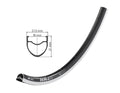 Llanta DT Swiss RR 411 de 28", negra, 24 agujeros, 622-18, LV 6,5 mm