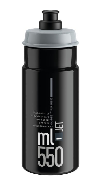 Borraccia Elite Jet 550ml, nero/grigio, polietilene