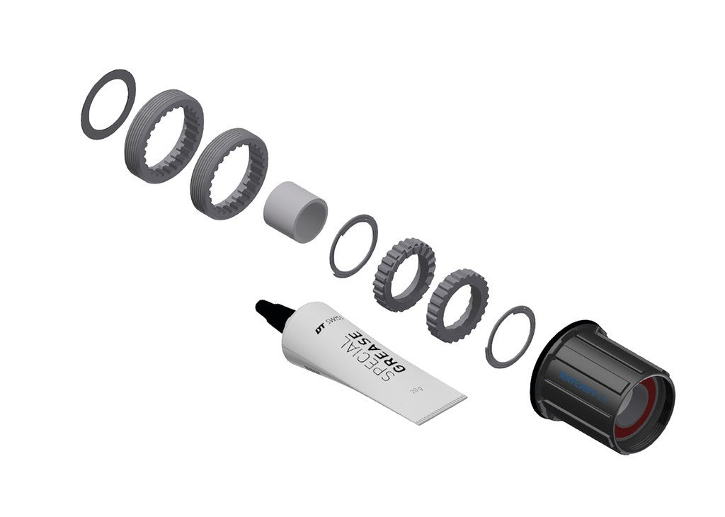 Kit de servicio DT Swiss Hub RP 3 Trinquete en trinquete LN, Shim. acc, 18T