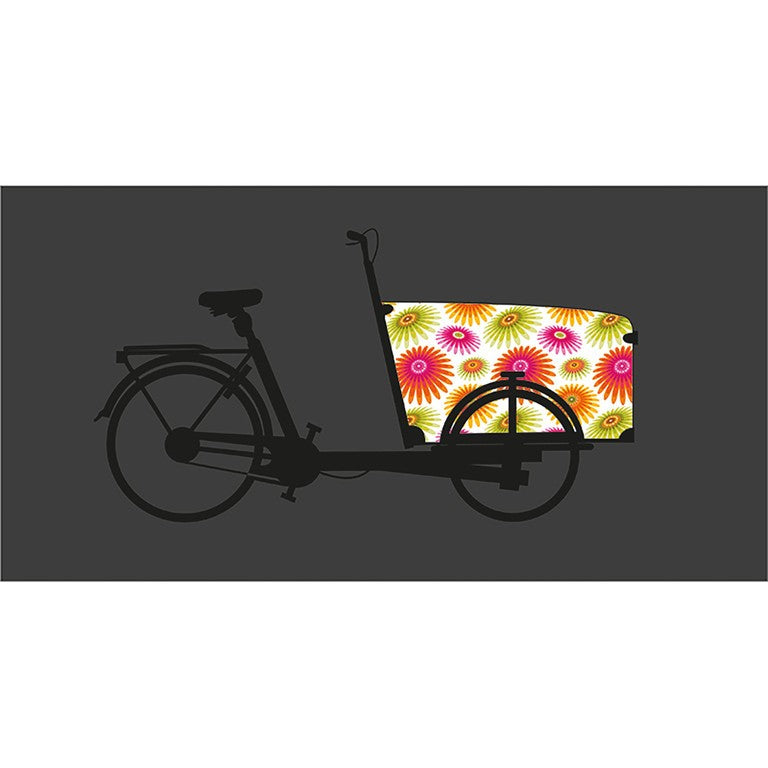 Adesivo bici cargo Baboe fiori colorati, riflettente, per Big
