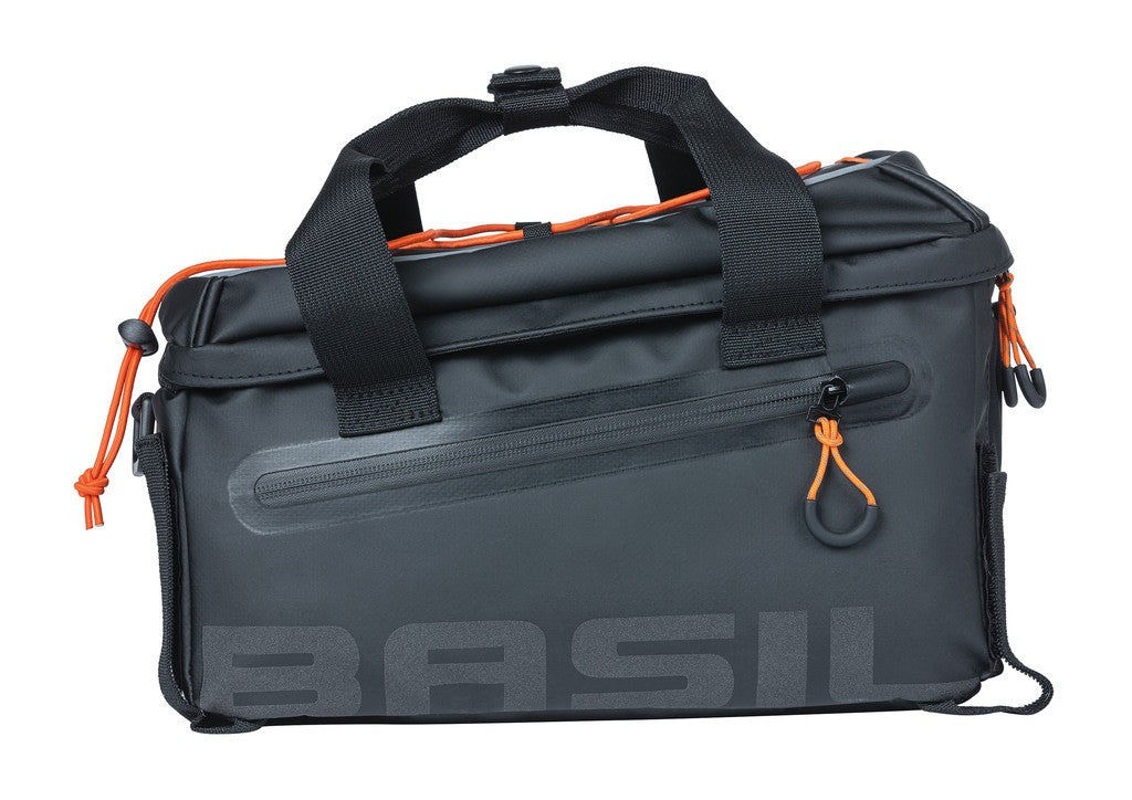 Bolsa de lona Basil Miles, color negro/naranja, 32 x 20 x 20,5 cm, 7 l