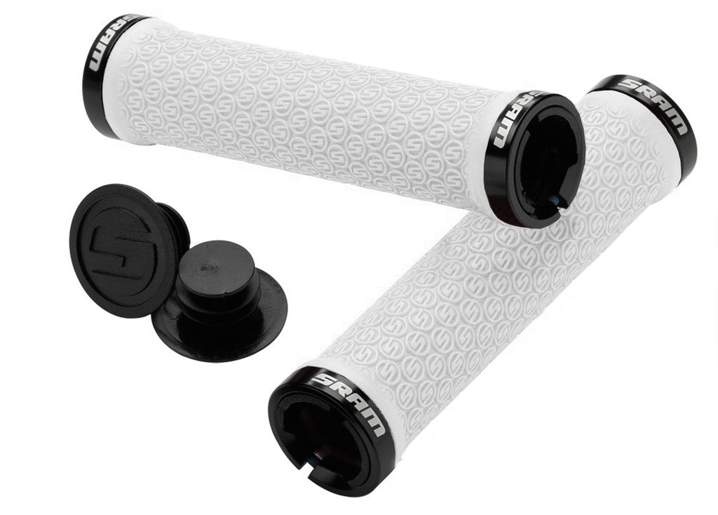 Manopole SRAM Locking Grips bianco, 135mm, Double Clamps & End Plugs
