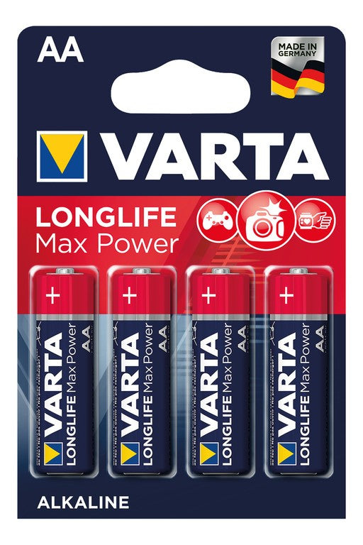 Batteria Varta Longlife Max Power Mignon alcalina, 1,5 V, AA, 4 pezzi