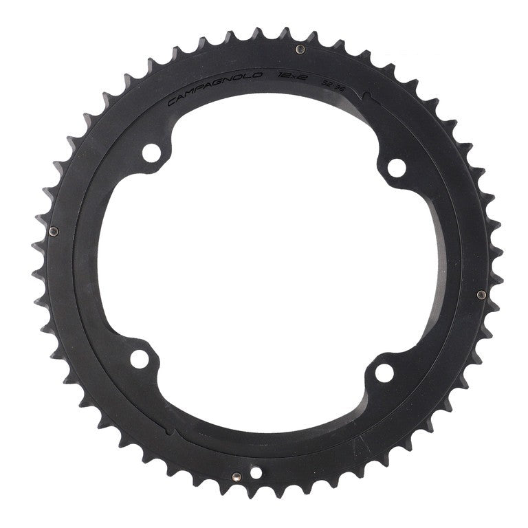 Plato Campagnolo Super Record 145mm, 52d, all, nr, 4 brazos, est., 2x12velocidades.