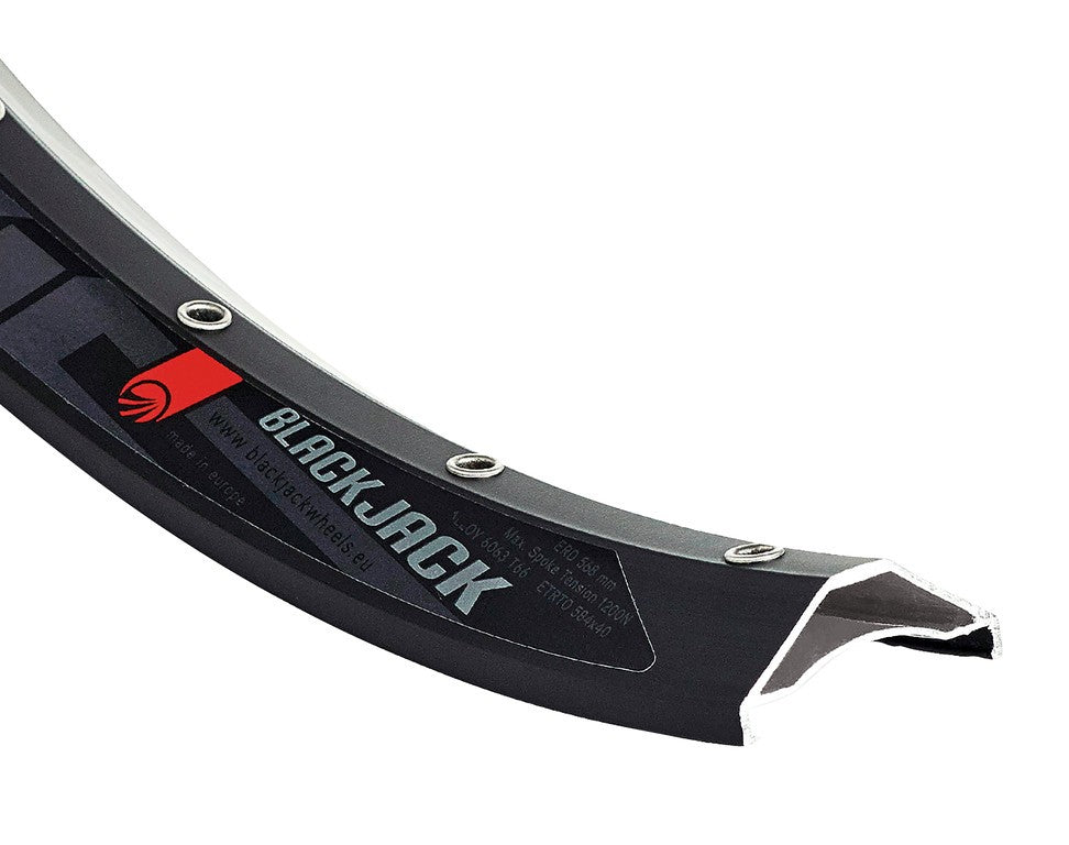 Llanta Rodi Black Jack Ready 40 de 27,5", negra, 32 agujeros, 584-40, LV 8,5 mm