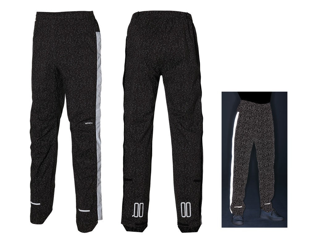 Basil Skane HiVis Regenhose, tiefschwarz, Größe M, Herren