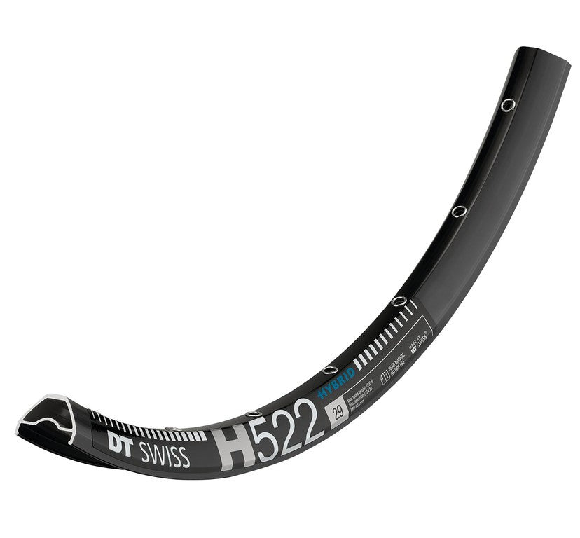 Llanta DT Swiss H 522 de 29", negra, 32 agujeros, 622-25, LV 6,5 mm