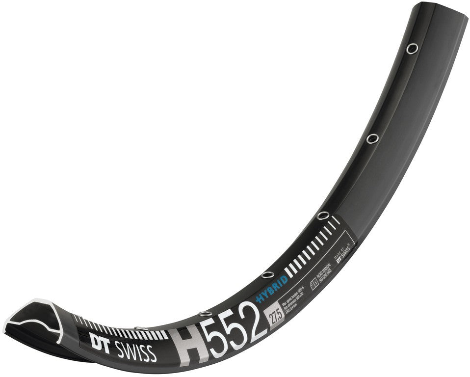 Llanta DT Swiss H 552 de 27,5", negra, 28 agujeros, 584-30, LV 6,5 mm