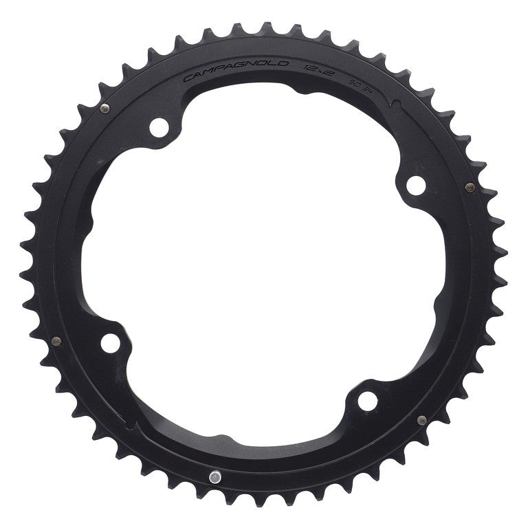 Plato Campagnolo Super Record 145mm, 50d, todo, nr, 4 brazos, est., 2x12velocidades.