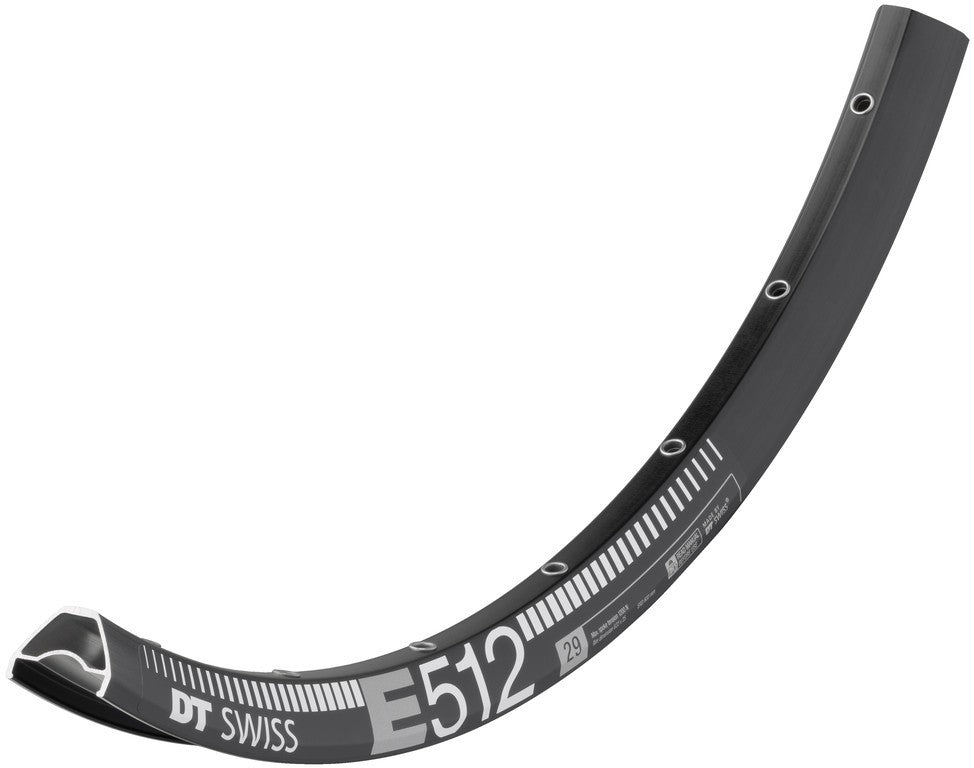 Llanta DT Swiss E 512 de 29", negra, 28 agujeros, 622-25, LV 6,5 mm