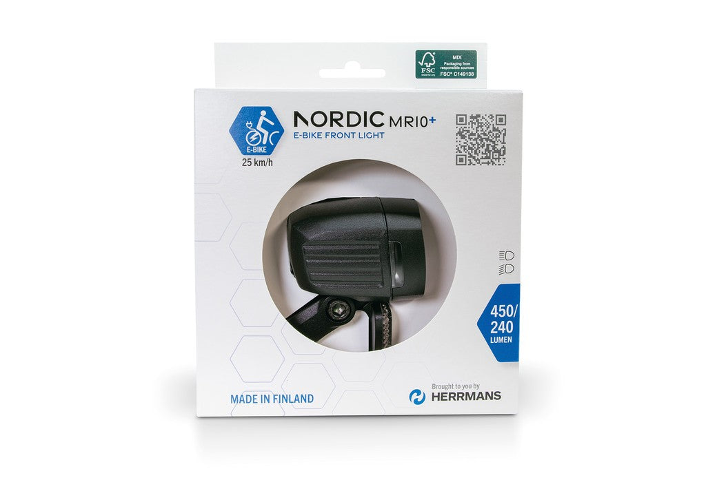 HERRMANS Nordic MR10 Plus E LED E-Bike-Licht, schwarz, c. sup.