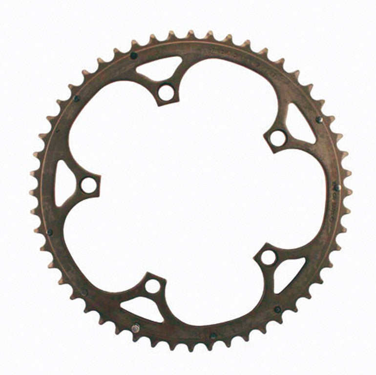 Plato Campagnolo Record 135 mm, 53 dientes, todo, plata, 5 brazos, est., 2x10 velocidades.