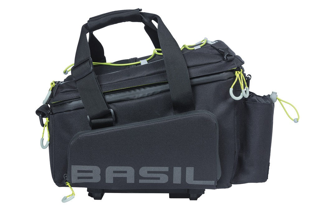 Bolsa de alforja Basil XL Pro MIK, negro, lima, 9-36 l, MIK