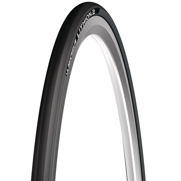 Cubierta. Michelin Lithion de 2 pliegues. 28" 700x23C 23-622 gris oscuro